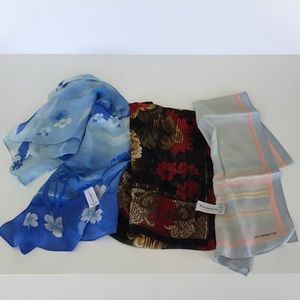Liz Claiborne lot of 3 vintage scarves